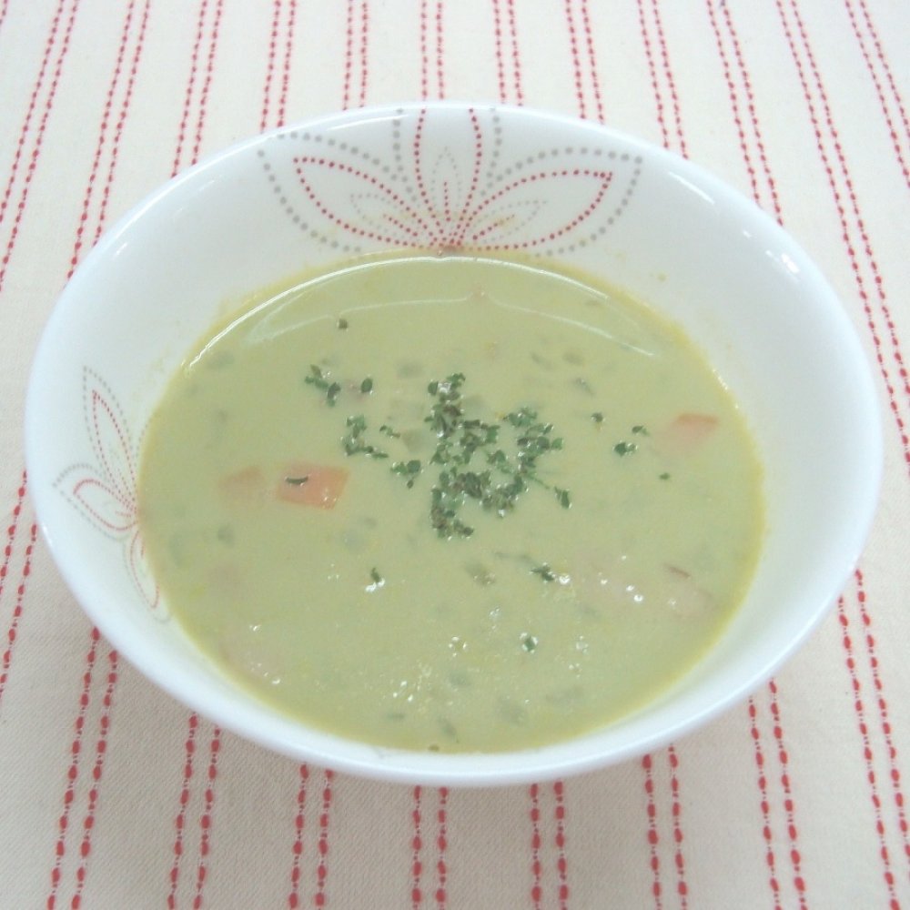 青大豆＆ほうれん草のポタージュ